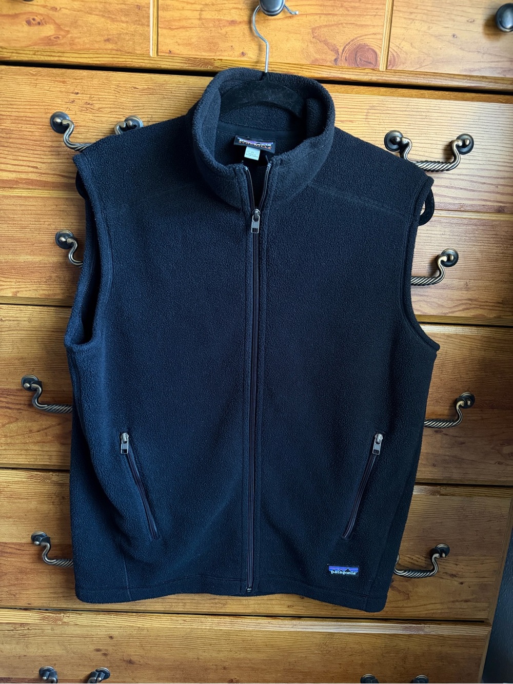 Men’s Vintage Patagonia Synchilla Black Fleece Vest - Full Zip size medium